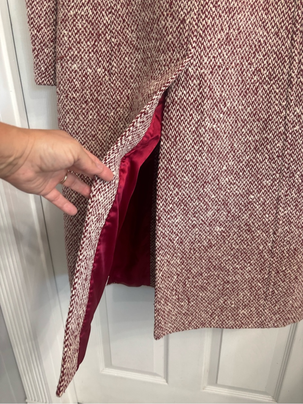 J. Crew Pink Blend Tweed Long Sleeve Coat Dress - Picture 6 of 8